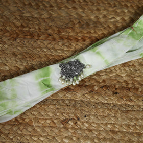 Shibori Tie-Dye Cotton Brooch Scarf 14