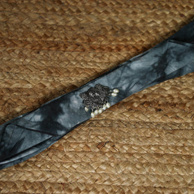 Shibori Tie-Dye Cotton Brooch Scarf 15