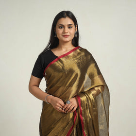 Buy Brown Bengal Fine Tissue Zari Saree Online at iTokri.com