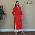 Buy Mulmalai Cotton Plain Dyed Straight Kurta Online at iTokri.com