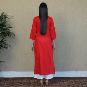 Buy Mulmalai Cotton Plain Dyed Straight Kurta Online at iTokri.com