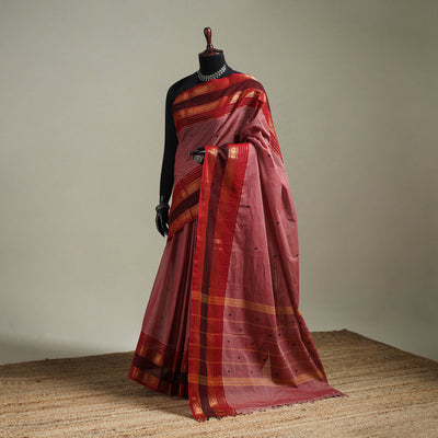 Pink - Kanchipuram Buti Cotton Saree with Border 38
