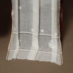 White - 2pc mul chanderi semi stitched hand beads work