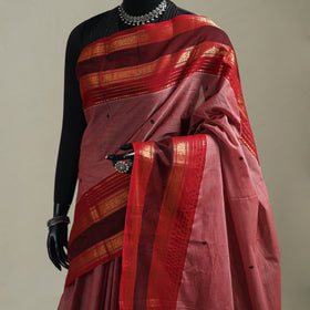Pink - Kanchipuram Buti Cotton Saree with Border 38