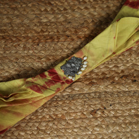 Shibori Tie-Dye Cotton Brooch Scarf 17