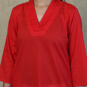 Buy Mulmalai Cotton Plain Dyed Straight Kurta Online at iTokri.com