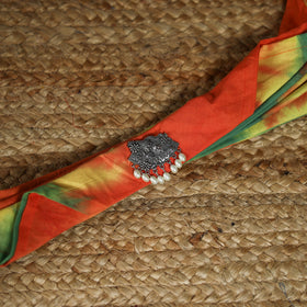Shibori Tie-Dye Cotton Brooch Scarf 18
