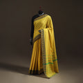 Yellow - Chettinad Woven Cotton Saree with Border 04