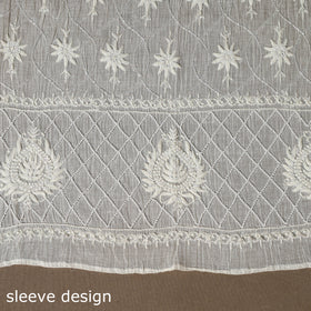 White - 2pc mul chanderi semi stitched hand beads work