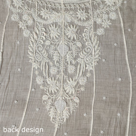 White - 2pc mul chanderi semi stitched hand beads work