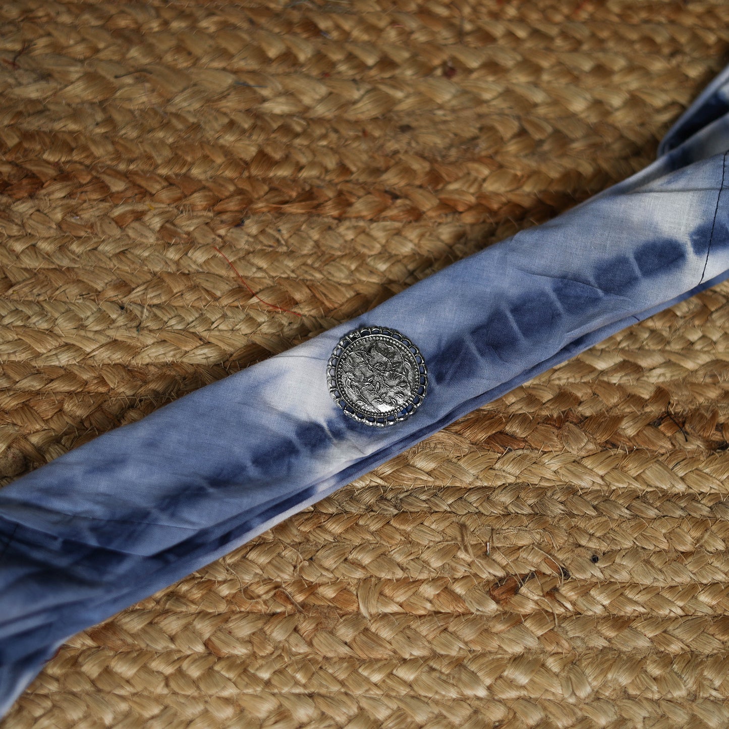 Shibori Tie-Dye Cotton Brooch Scarf 24
