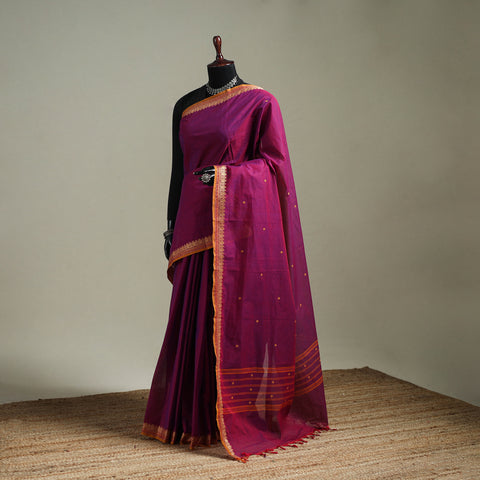 Purple - Kanchipuram Buti Cotton Saree with Border 40