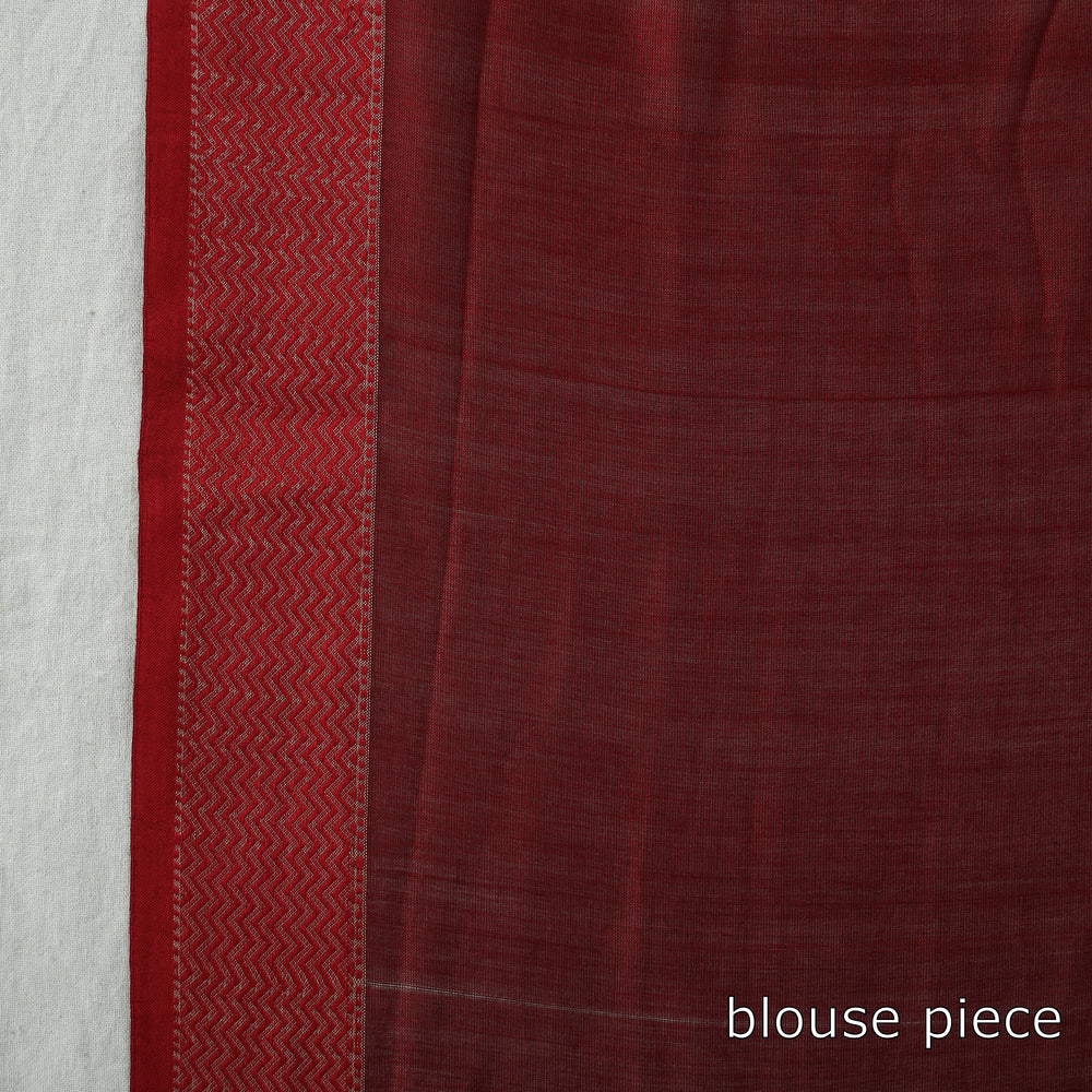 Brown - Traditional Maheshwari Silk Cotton Handloom Saree with Thread Border 61