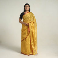 Yellow - Bengal Fine Tissue Zari Saree 05