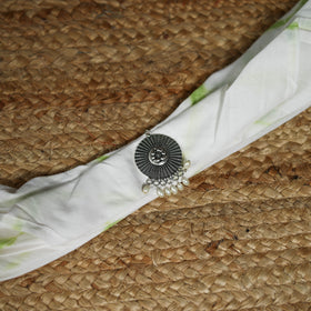 Shibori Tie-Dye Cotton Brooch Scarf 25