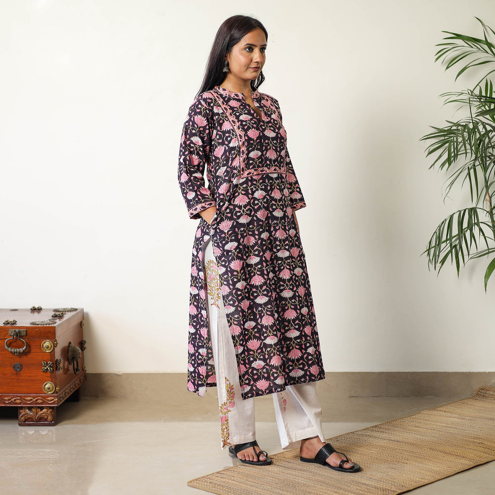 Sanganeri Kurta with Palazzo & Dupatta Set