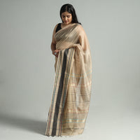 Brown - Traditional Maheshwari Silk Handloom Zari Work Saree 62