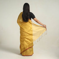 Yellow - Bengal Fine Tissue Zari Saree 05