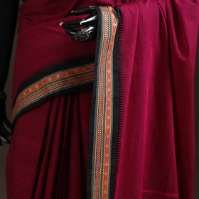 Pink - Chettinad Woven Cotton Saree with Border 05