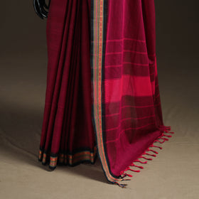 Pink - Chettinad Woven Cotton Saree with Border 05