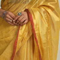 Yellow - Bengal Fine Tissue Zari Saree 05