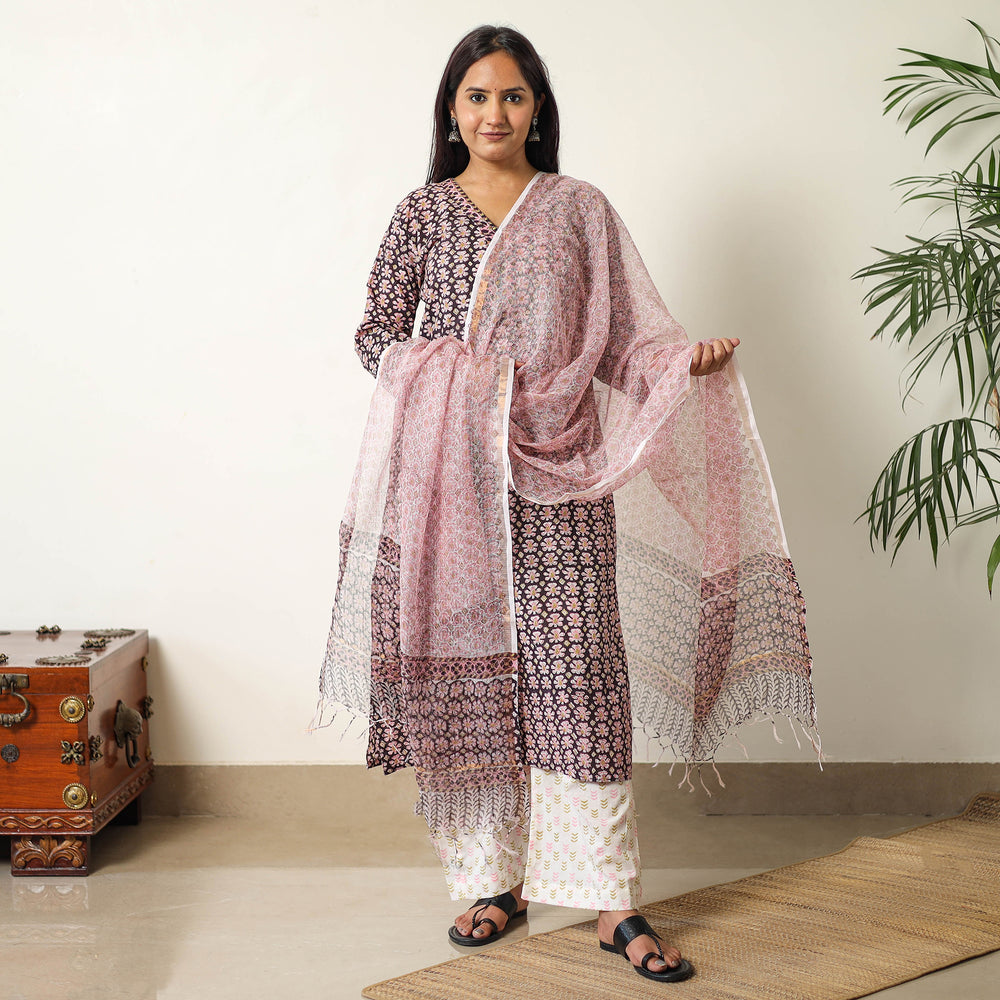 Sanganeri Kurta with Palazzo & Dupatta Set