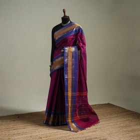 Purple - Kanchipuram Buti Cotton Saree with Border 42