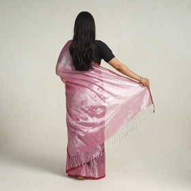 Buy Pink Bengal Fine Tissue Zari Saree Online at iTokri.com