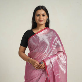 Buy Pink Bengal Fine Tissue Zari Saree Online at iTokri.com