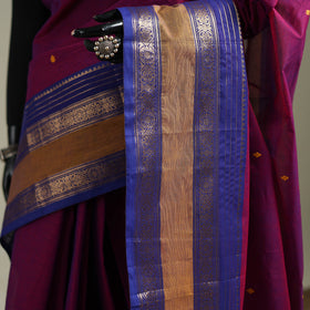 Purple - Kanchipuram Buti Cotton Saree with Border 42
