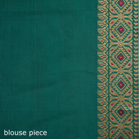 Green - Chettinad Woven Cotton Saree with Border 07