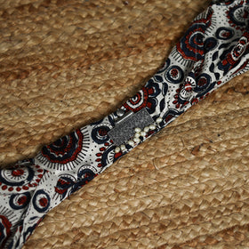 Ajrakh Hand Block Print Natural Dyed Modal Silk Brooch Scarf 37