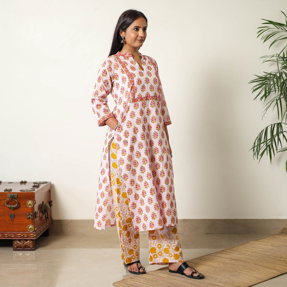 Sanganeri Kurta with Palazzo & Dupatta Set