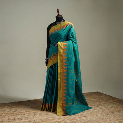 Green - Kanchipuram Buti Cotton Saree with Border 44