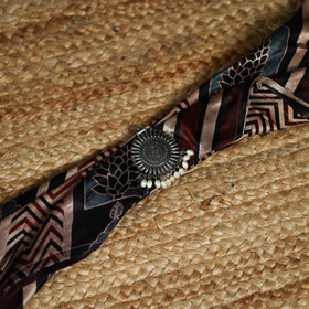 Ajrakh Hand Block Print Natural Dyed Modal Silk Brooch Scarf 41