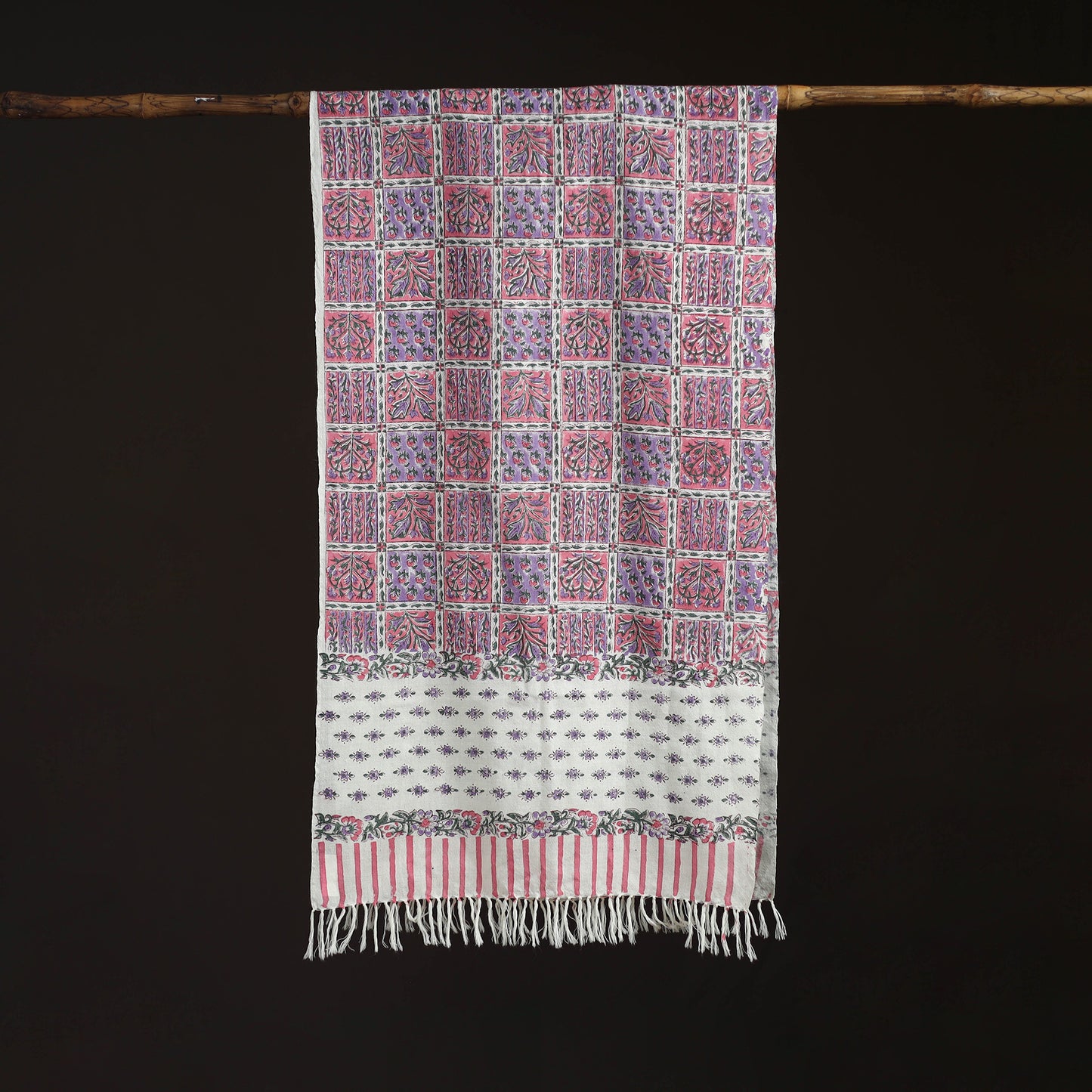 Sanganeri Hand Block Print Pure Merino Wool Handwoven Stole 02