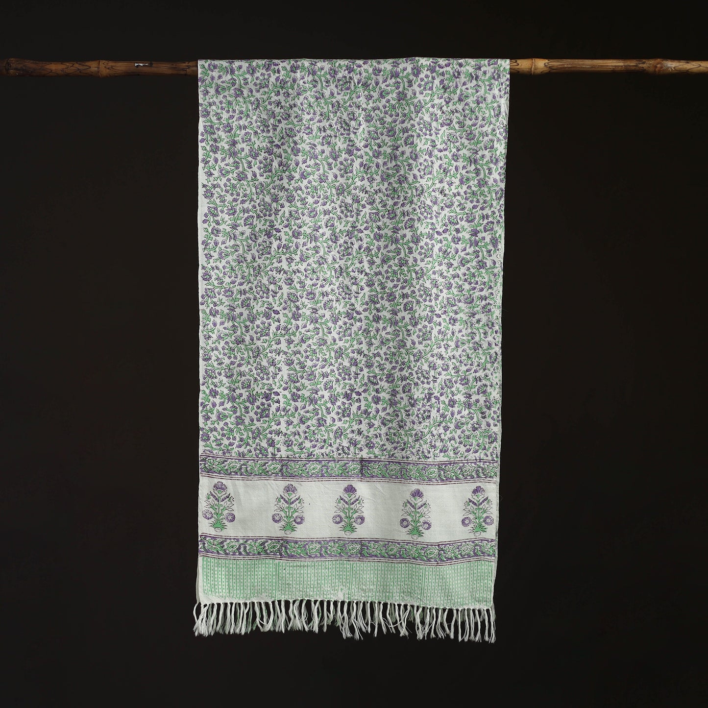 Sanganeri Hand Block Print Pure Merino Wool Handwoven Stole 03