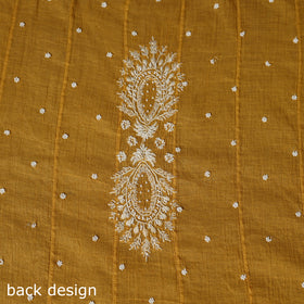 Yellow - 2pc mul chanderi semi stitched tissue zari hand