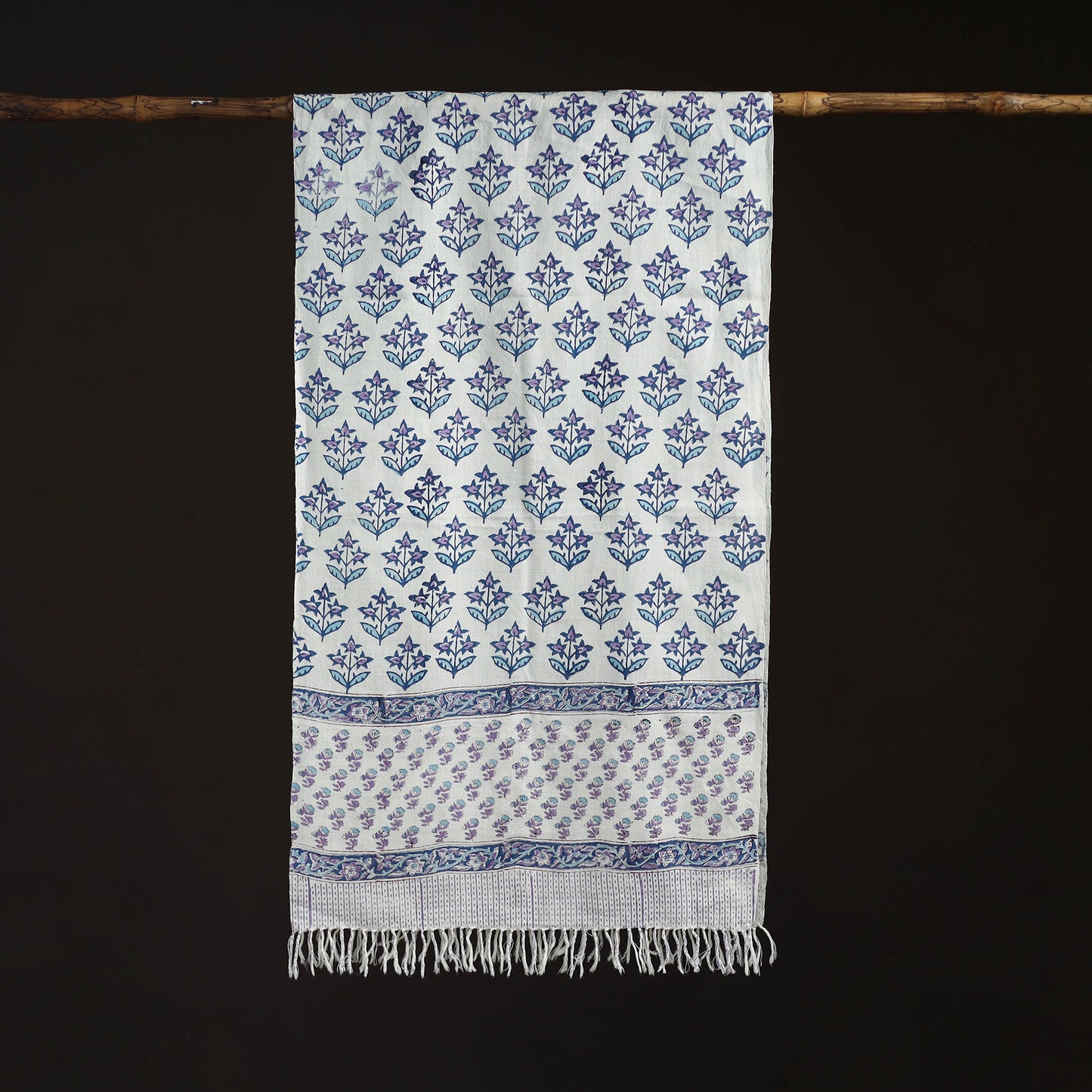 Sanganeri Hand Block Print Pure Merino Wool Handwoven Stole 04