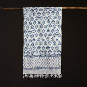 Sanganeri Hand Block Print Pure Merino Wool Handwoven Stole 04