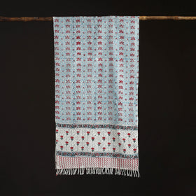 Sanganeri Hand Block Print Pure Merino Wool Handwoven Stole 05