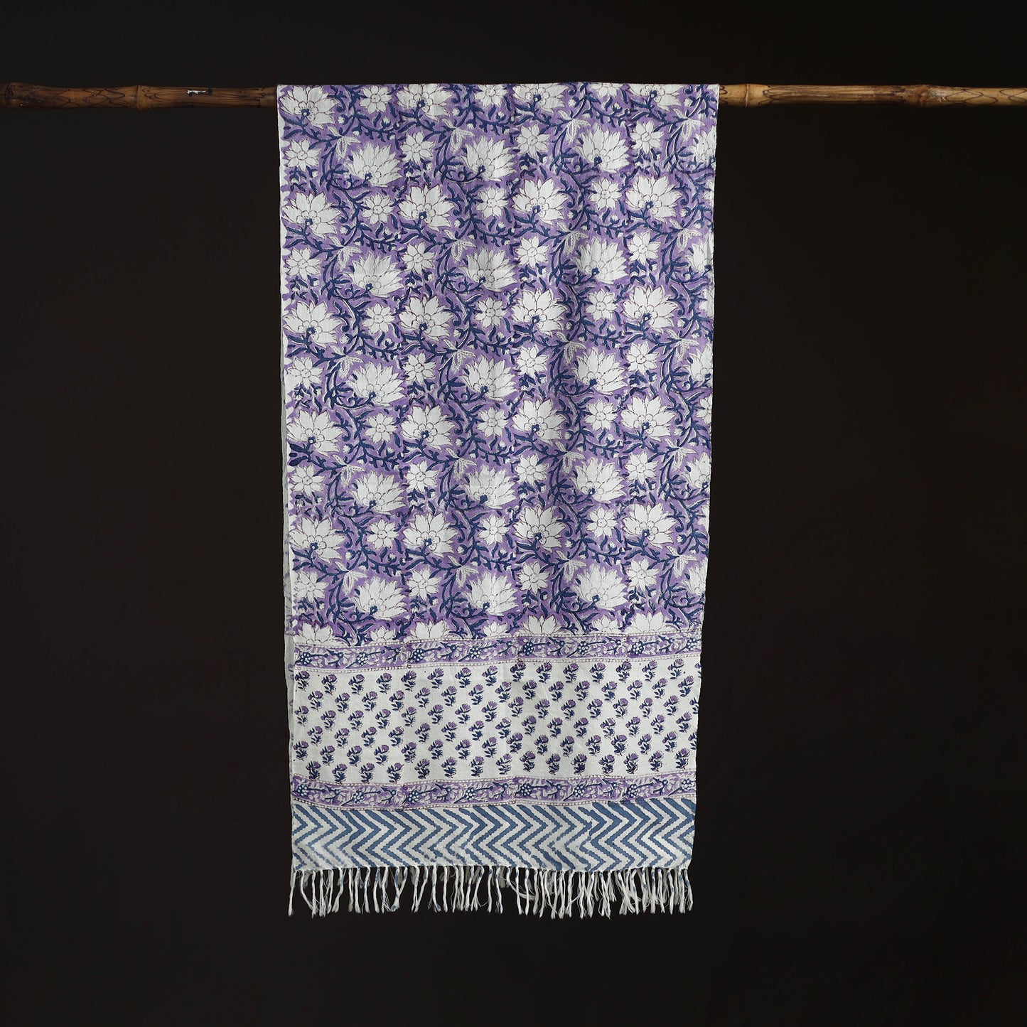 Sanganeri Hand Block Print Pure Merino Wool Handwoven Stole 06