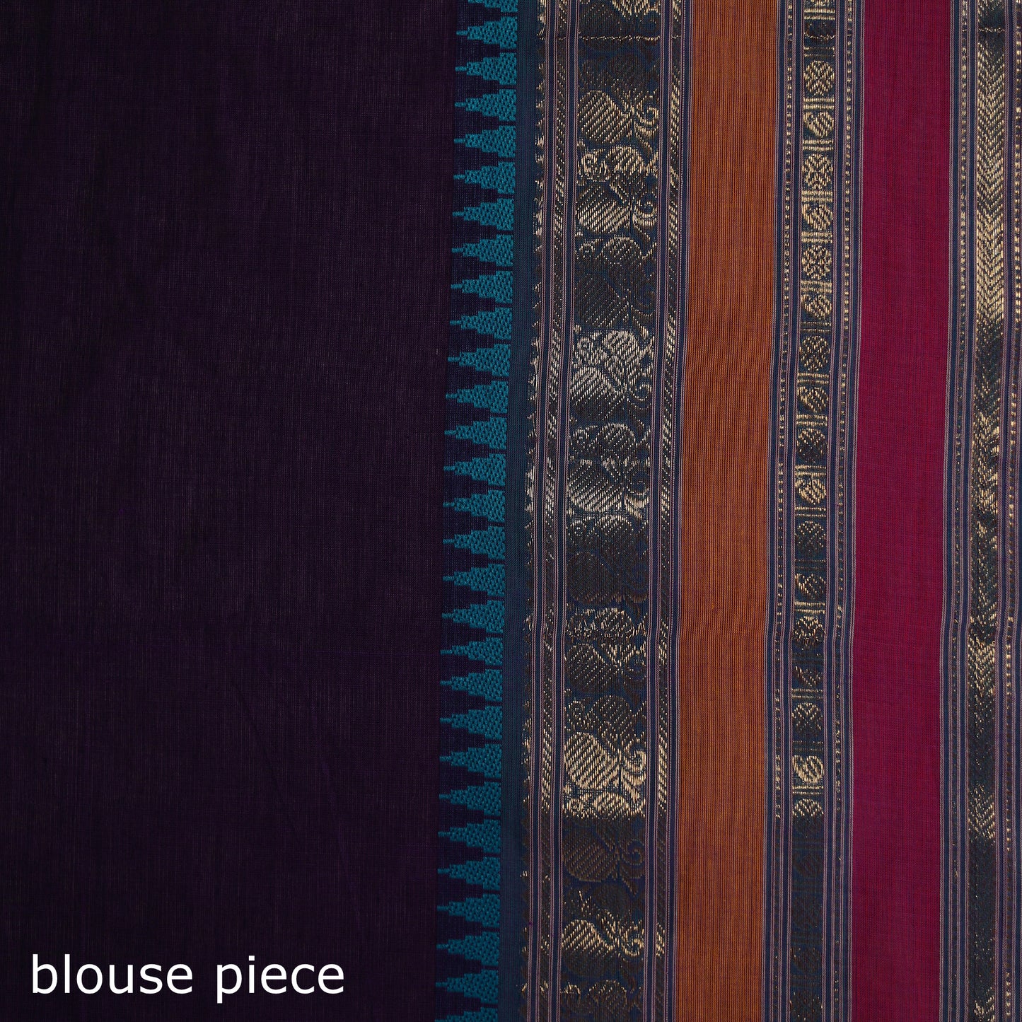 Purple - Chettinad Woven Cotton Saree with Border 10