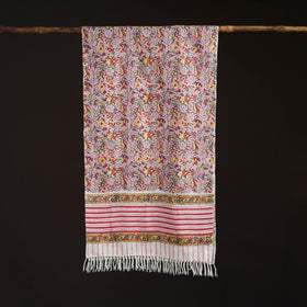 Sanganeri Hand Block Print Pure Merino Wool Handwoven Stole 08
