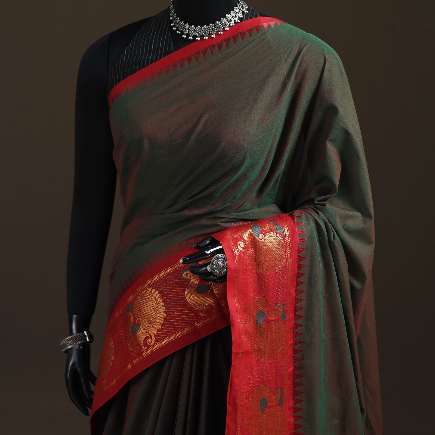 Chettinad Woven Cotton Saree with Border 11