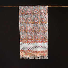 Sanganeri Hand Block Print Pure Merino Wool Handwoven Stole 11