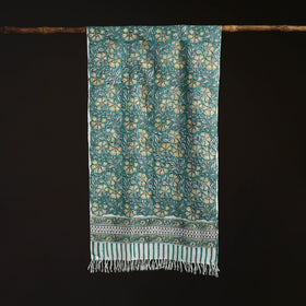 Sanganeri Hand Block Print Pure Merino Wool Handwoven Stole 12