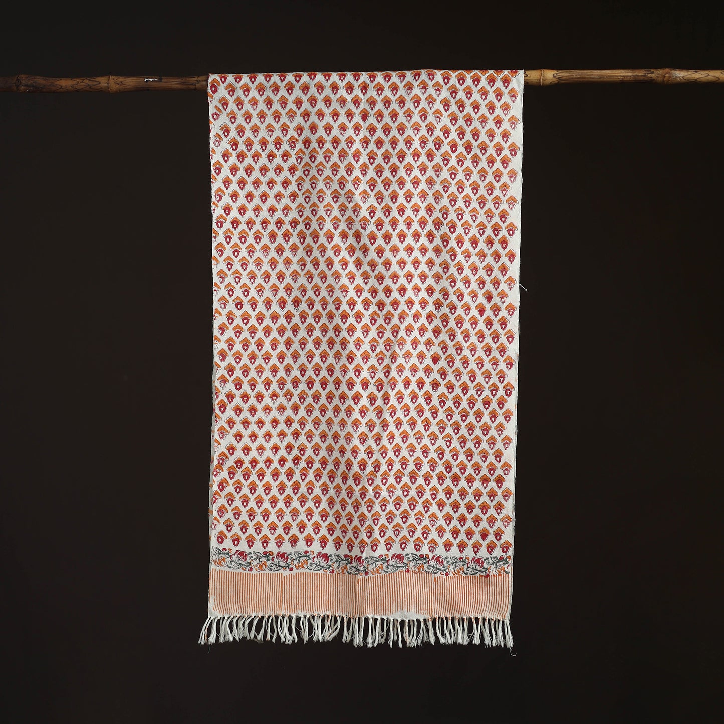 Sanganeri Hand Block Print Pure Merino Wool Handwoven Stole 13