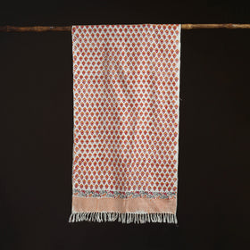 Sanganeri Hand Block Print Pure Merino Wool Handwoven Stole 13