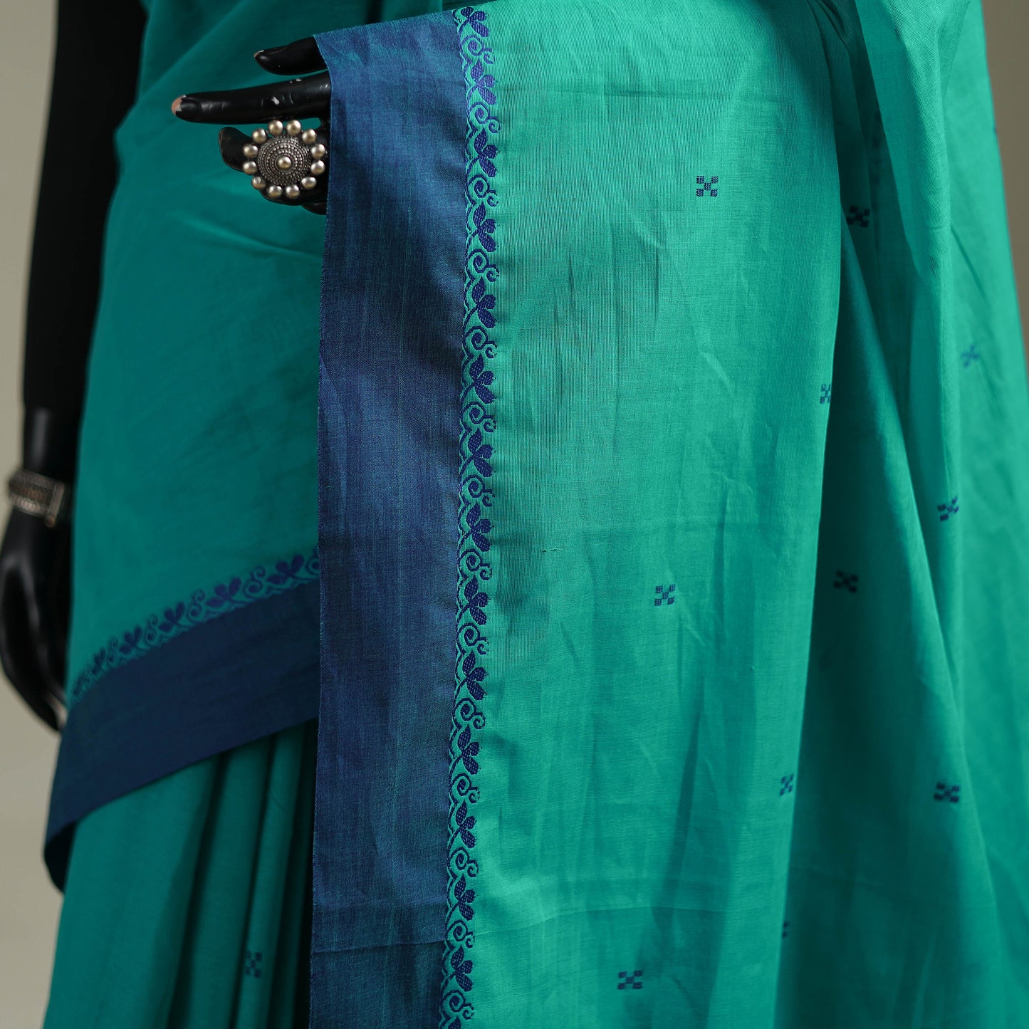 Green - Kanchipuram Buti Cotton Saree with Border 47